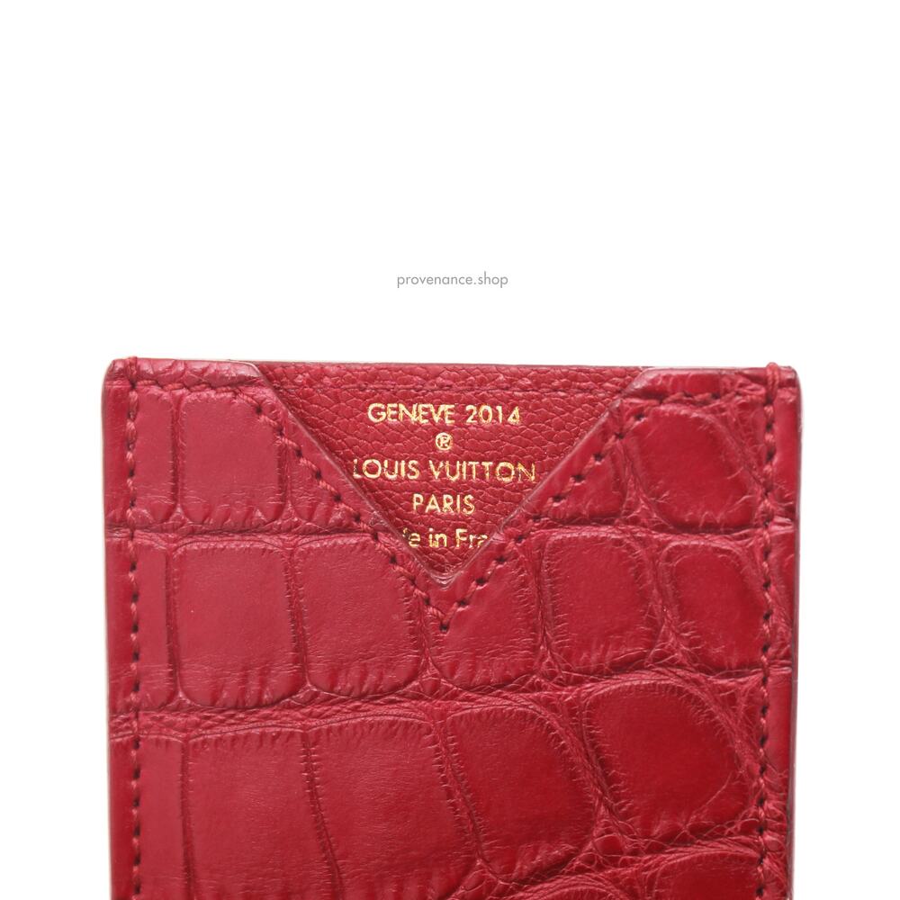 🔴 Louis Vuitton Genève Card Holder Wallet - Red Alligator Leather - Picture 6 of 6